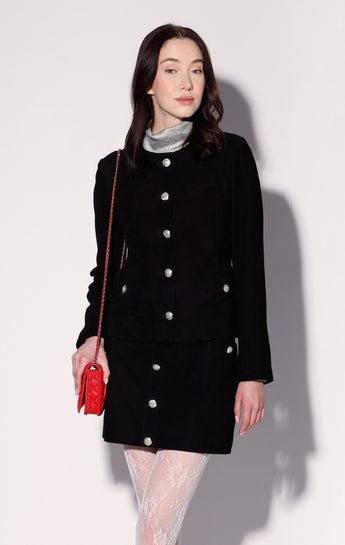 Lolita Jacket, Black Suede - Leather
