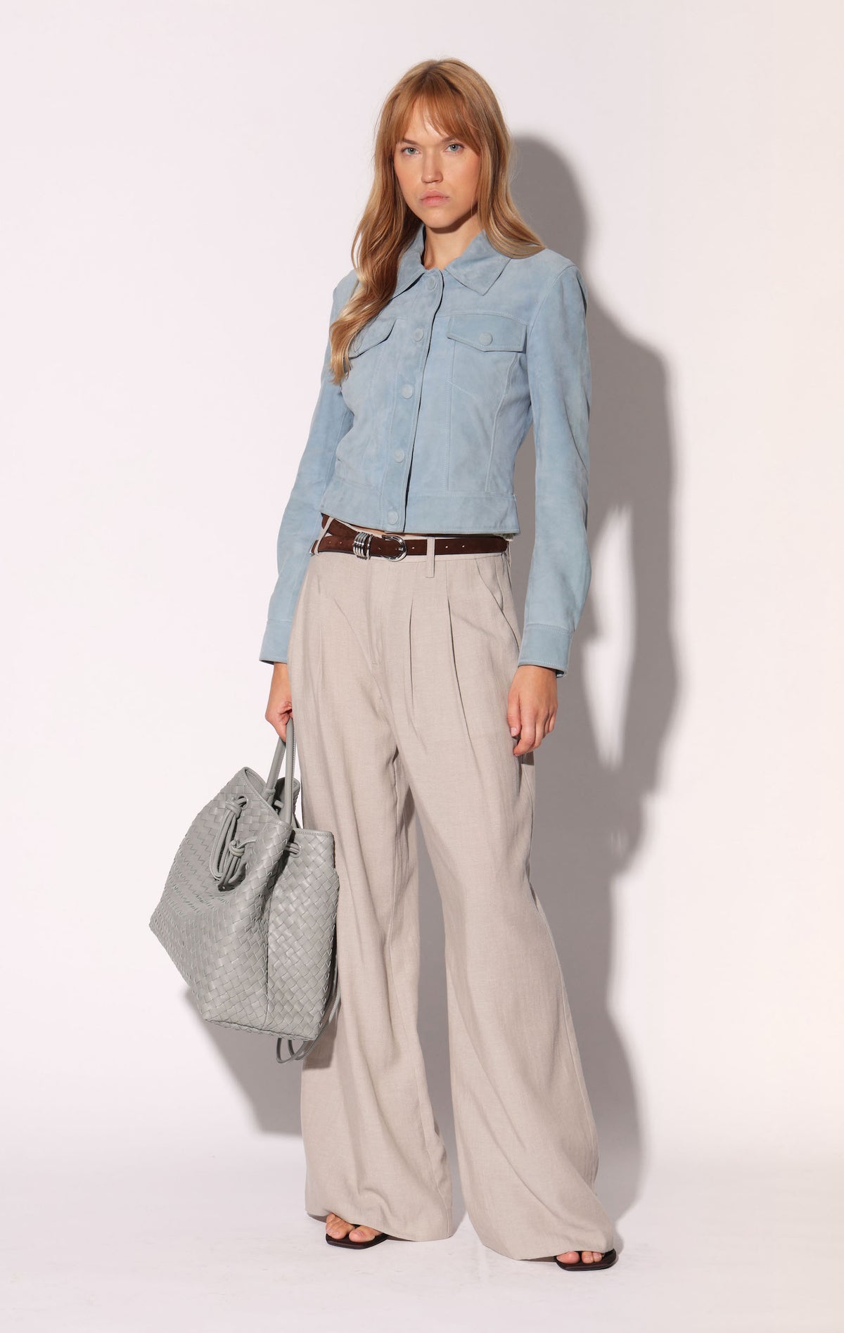 Kacey Jacket, Baby Blue Suede - Leather (Spring 2027)