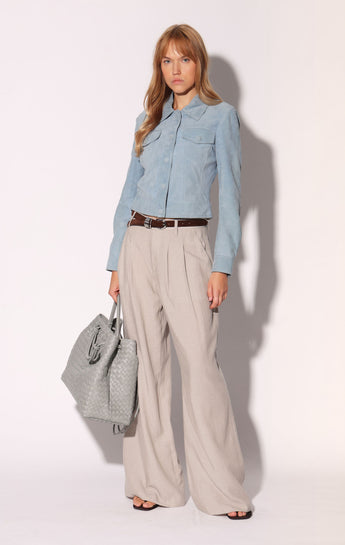 Kacey Jacket, Baby Blue Suede - Leather (Spring 2027)