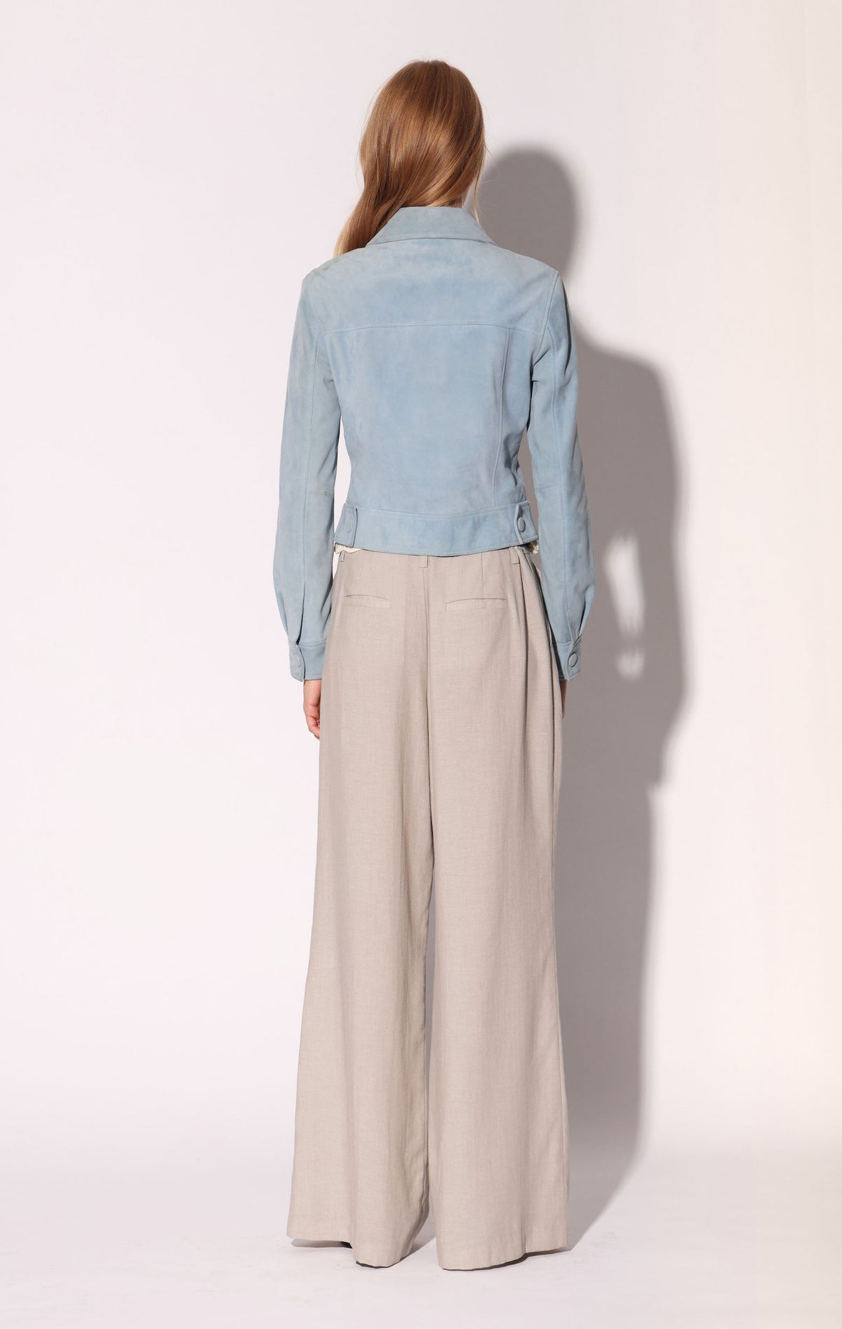 Kacey Jacket, Baby Blue Suede - Leather (Spring 2027)