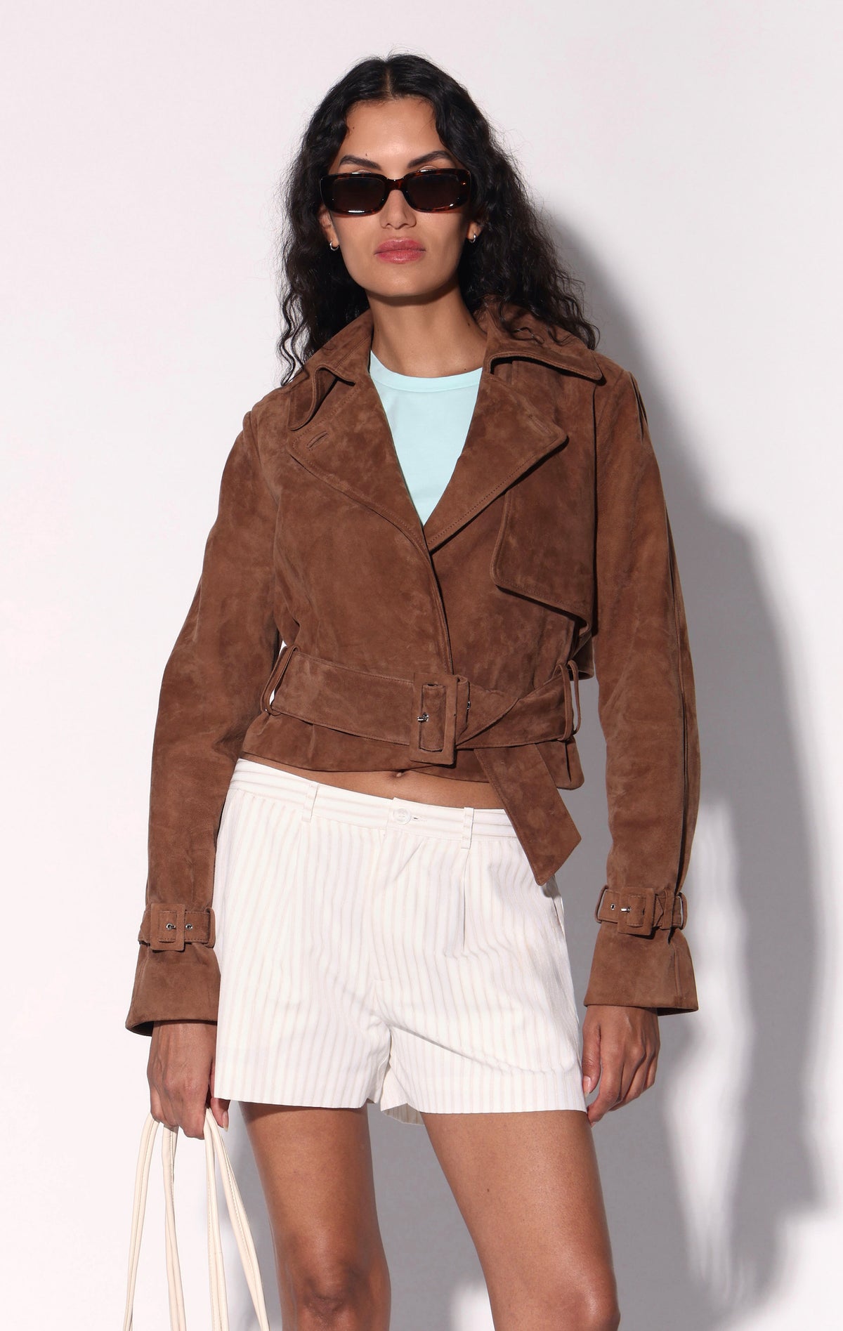 Rexa Short Trench, Chestnut Suede - Leather (Pre Spring 2027)
