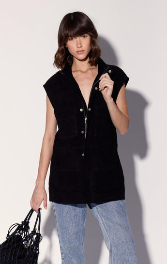 Renata Vest, Black Suede - Leather