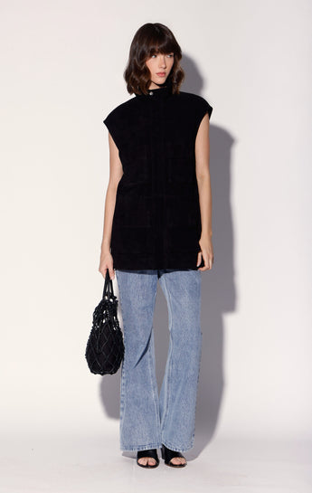 Renata Vest, Black Suede - Leather