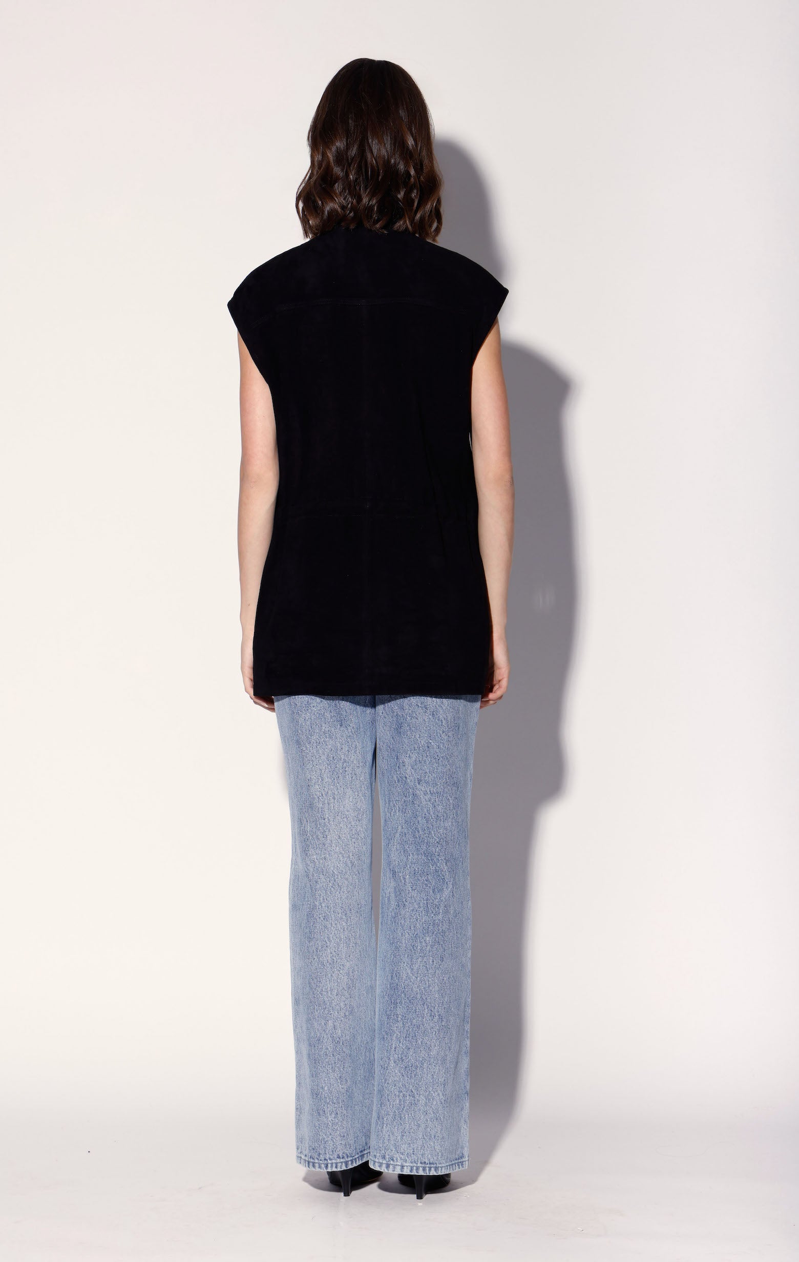 Renata Vest, Black Suede - Leather