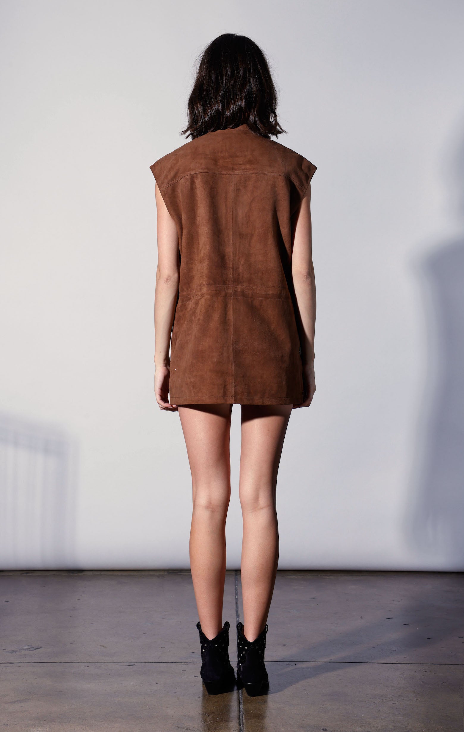 Renata Vest, Chestnut Suede - Leather (Fall 2026)