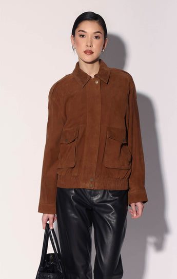 Maxwell Jacket, Cognac Suede - Leather