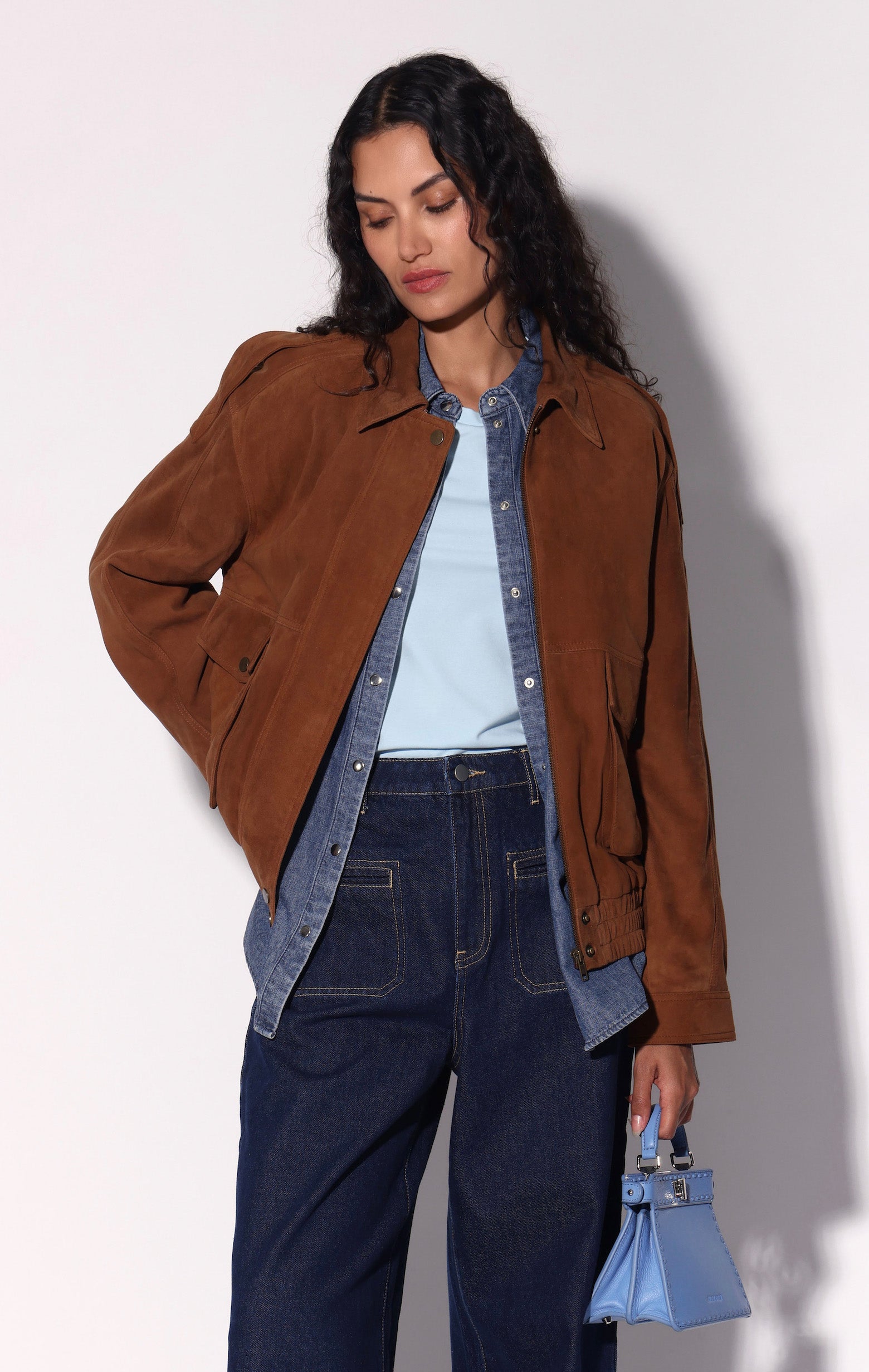 Maxwell Jacket, Cognac Suede - Leather