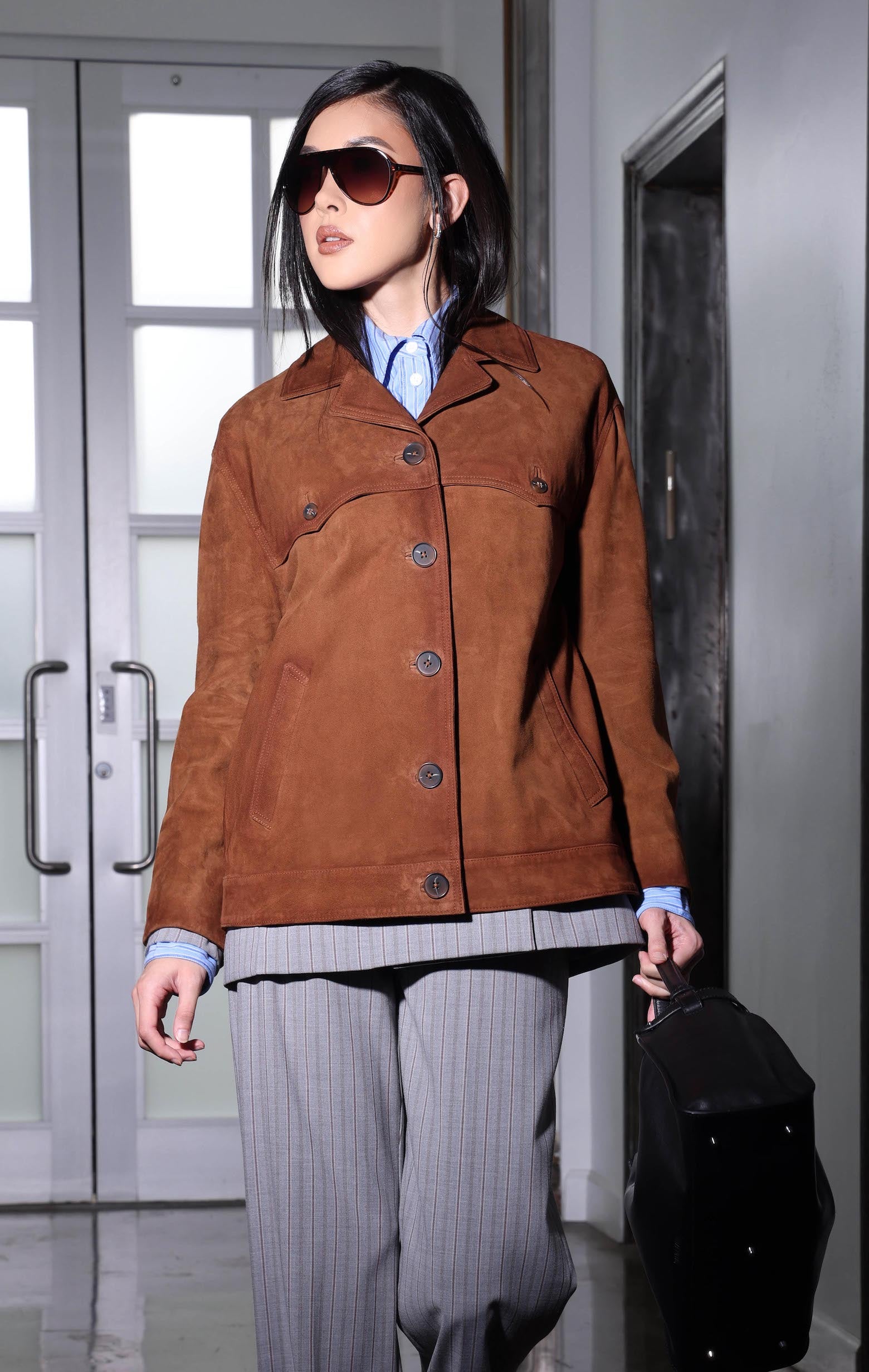 Sullivan Jacket, Cognac Suede - Leather