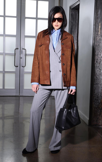 Sullivan Jacket, Cognac Suede - Leather