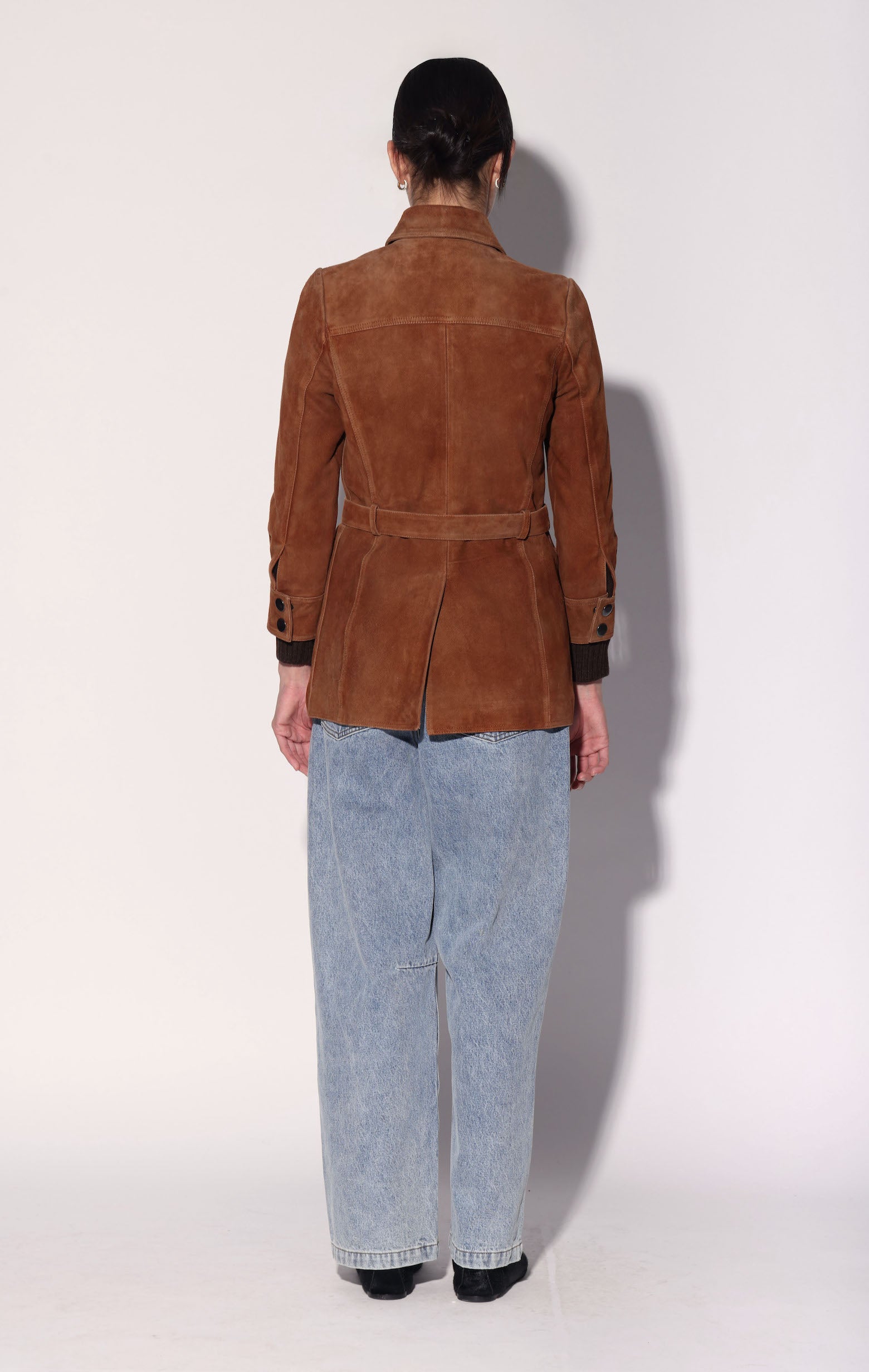 Sharona Jacket, Cognac Suede - Leather