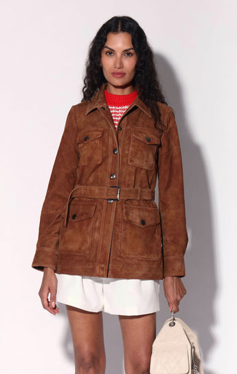Sharona Jacket, Cognac Suede - Leather (Pre Spring 2027)