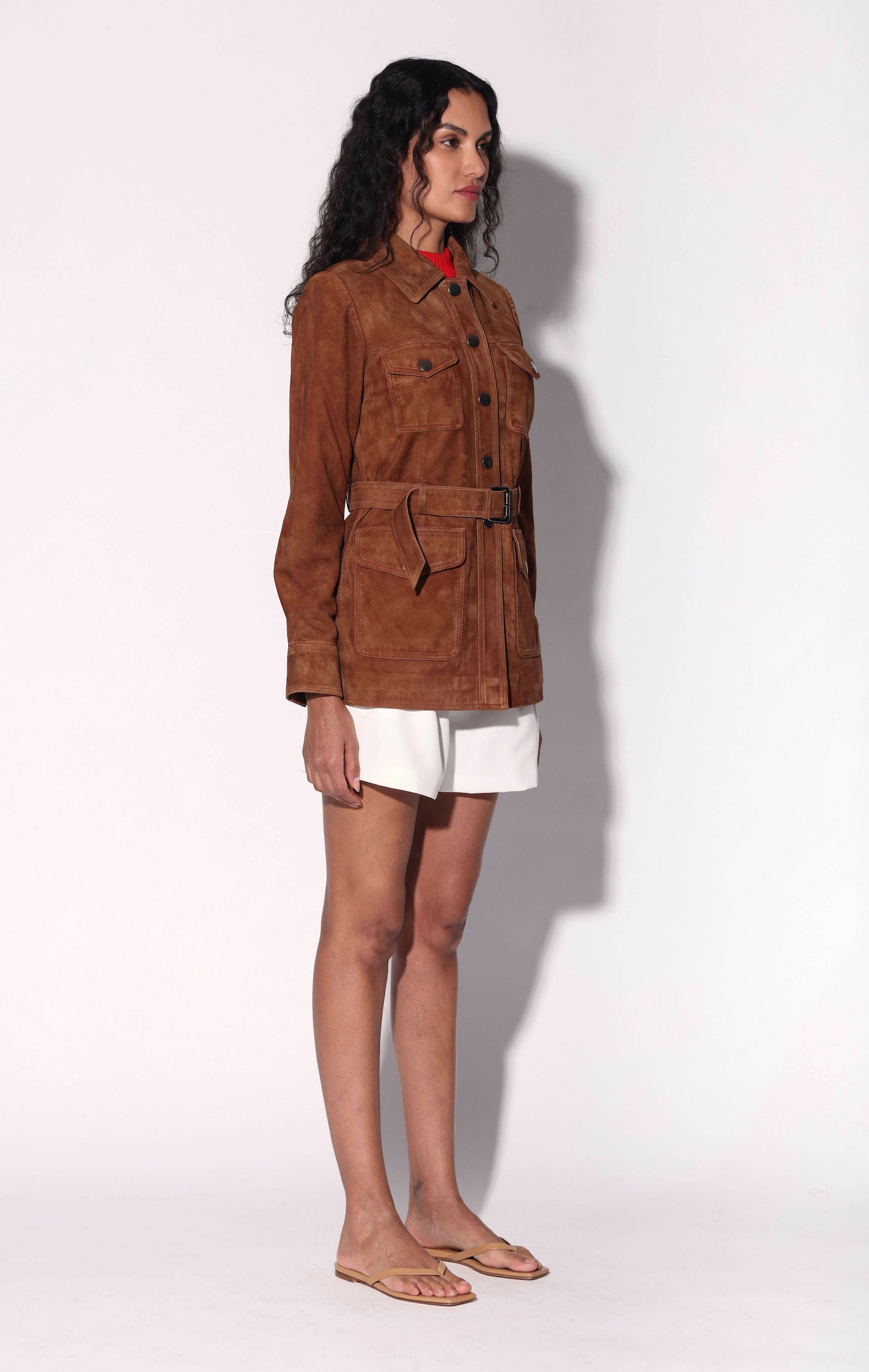 Sharona Jacket, Cognac Suede - Leather (Pre Spring 2027)