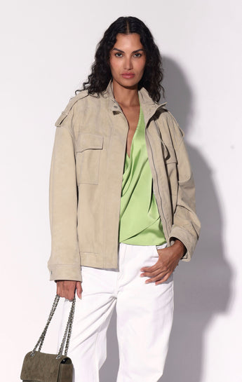 Astrid Jacket, Bone Suede - Leather