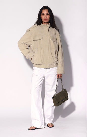 Astrid Jacket, Bone Suede - Leather