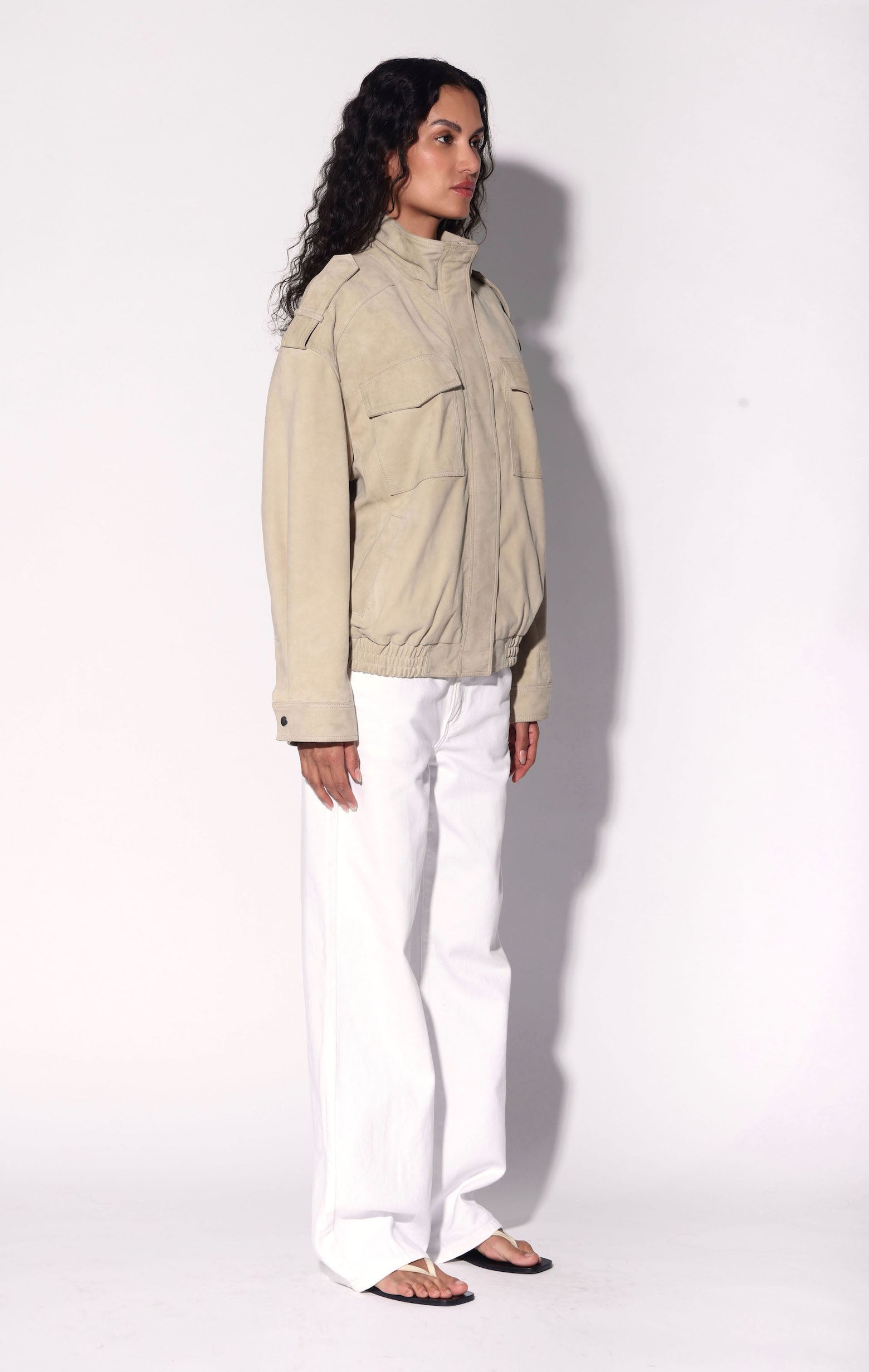 Astrid Jacket, Bone Suede - Leather