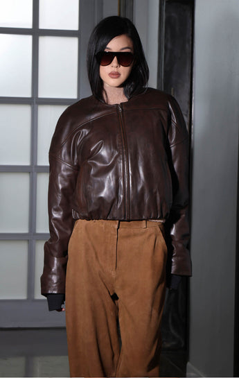 Jonas Jacket, Washed Brown - Leather