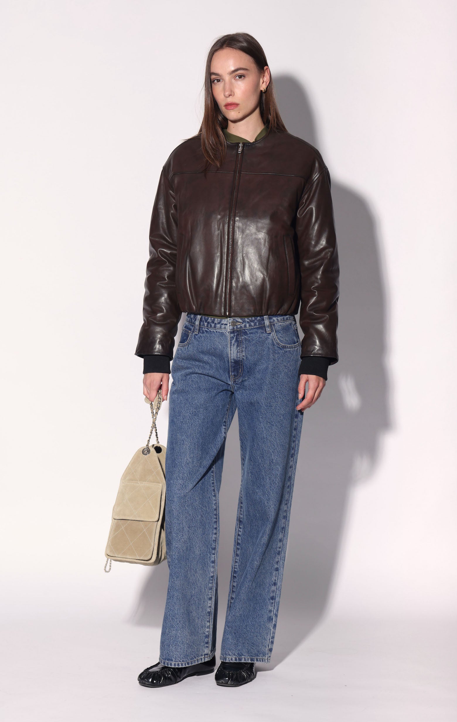 Jonas Jacket, Washed Brown - Leather