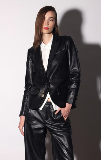 Emily Blazer, Black - Leather