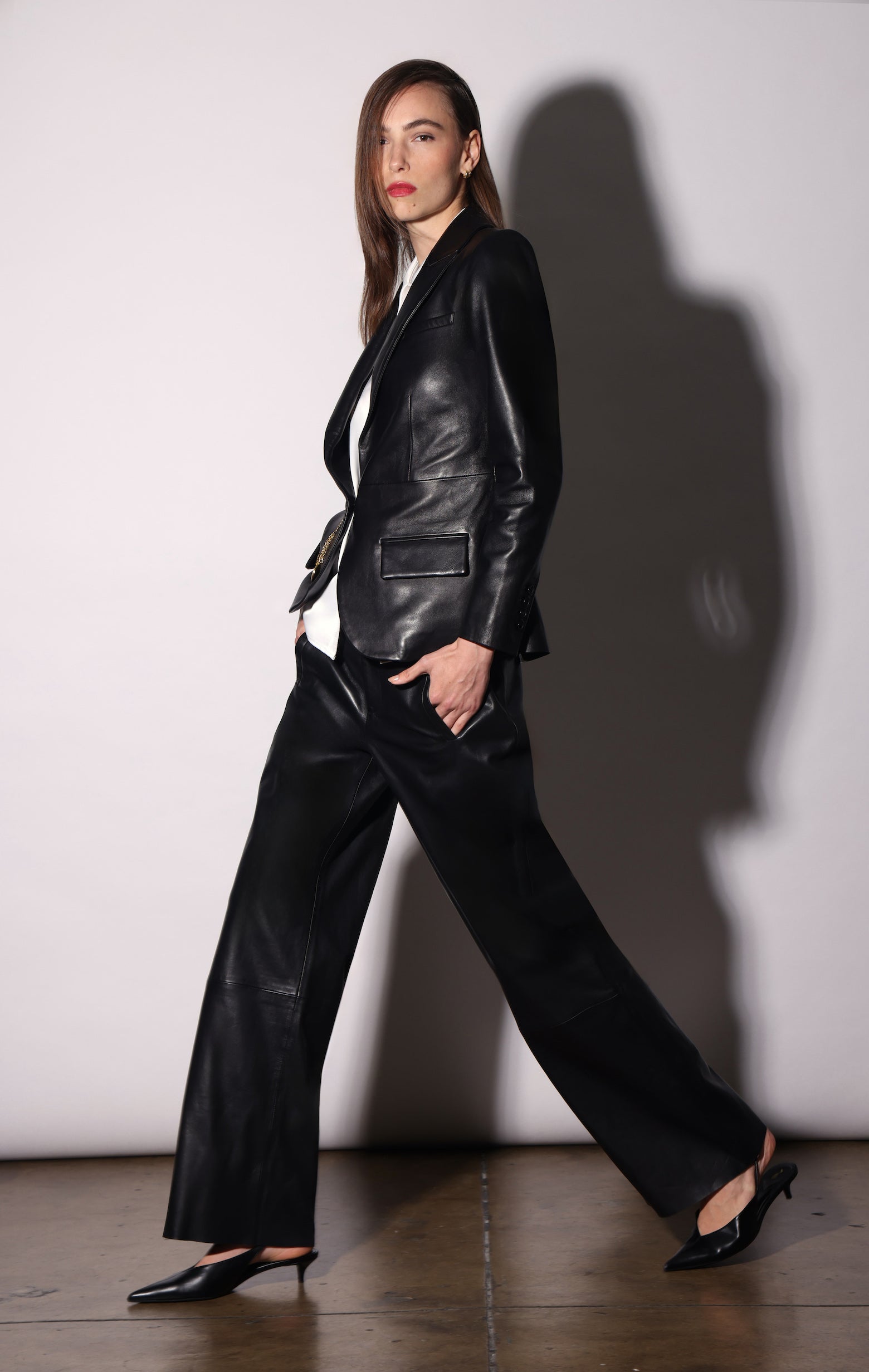 Emily Blazer, Black - Leather