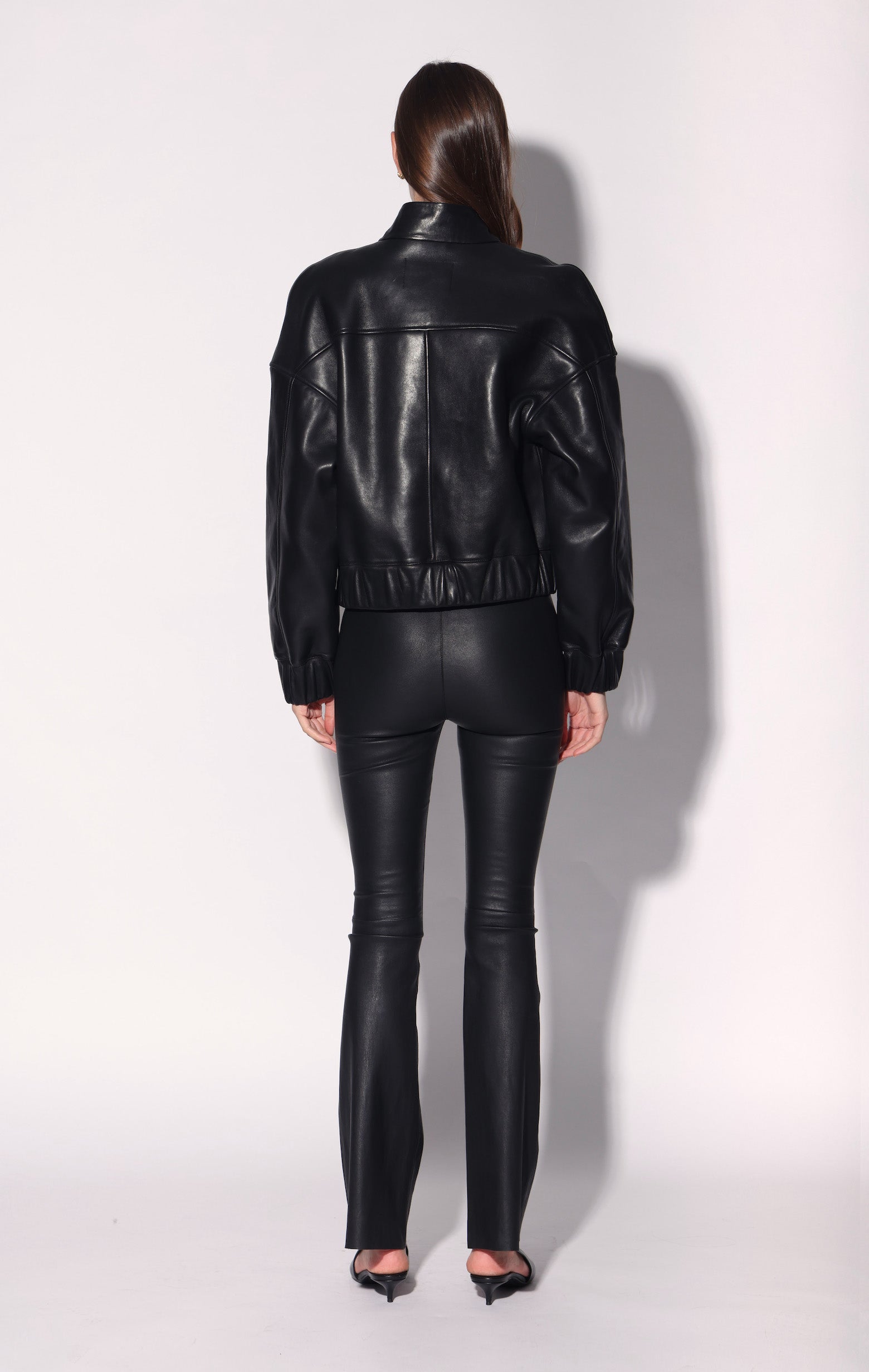 Julianne Jacket, Black Leather Macaroon Faux Fur - Leather