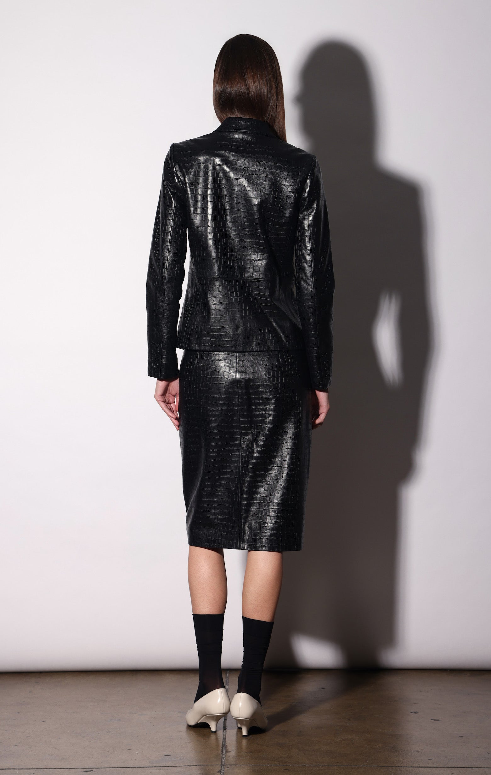 Nolan Blazer, Black Croc - Leather