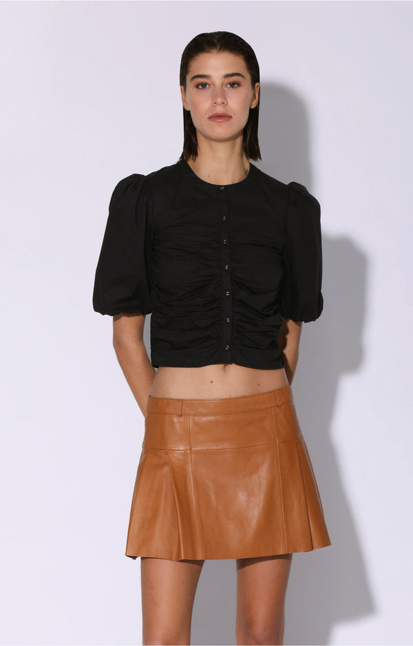Izzie Skirt, Camel - Leather (Early Spring 2024)