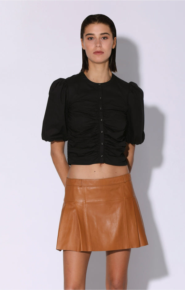Izzie Skirt, Camel - Leather