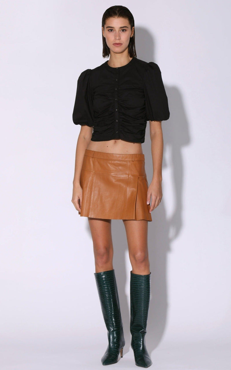 Izzie Skirt, Camel - Leather (Early Spring 2024)