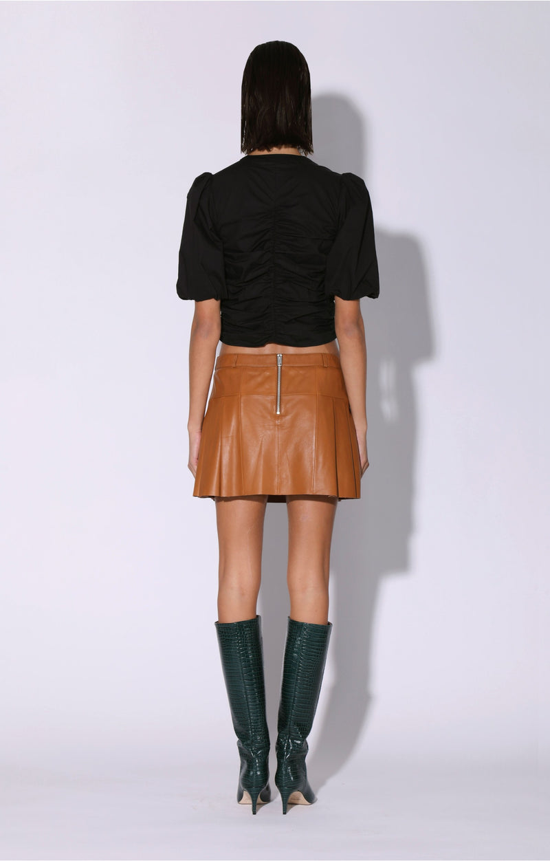 Izzie Skirt, Camel - Leather