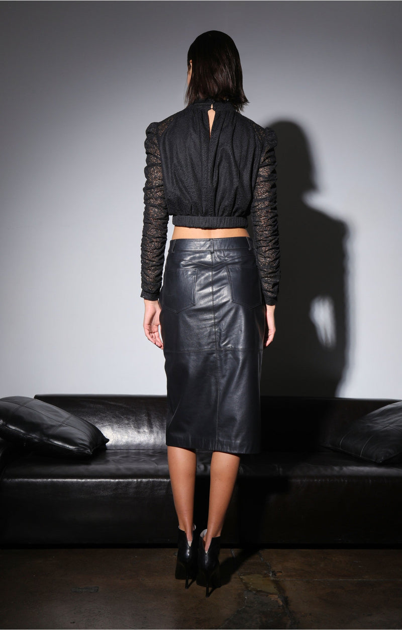 Glynice Skirt, Black - Leather (Early Spring 2024)