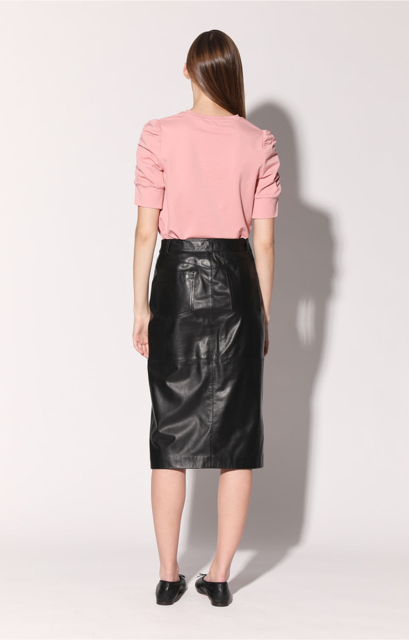 Glynice Skirt, Black - Leather