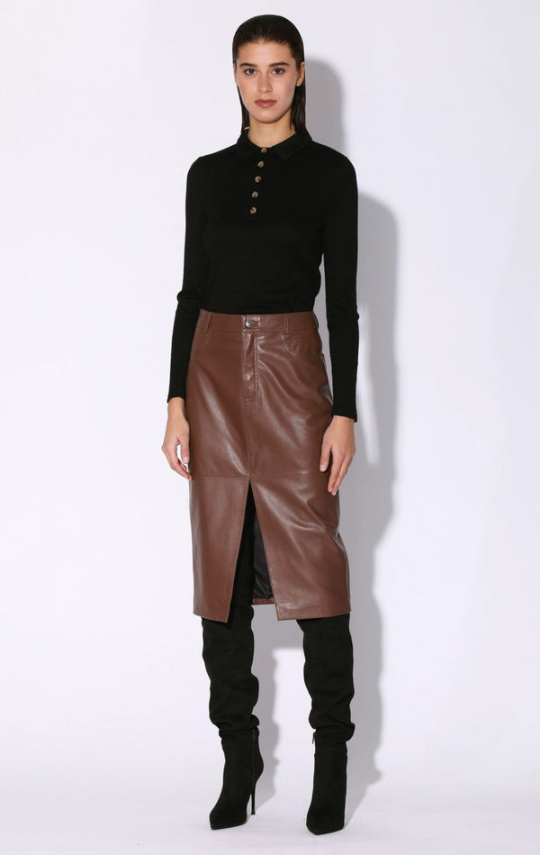 Glynice Skirt, Walnut - Leather (Fall 2024)