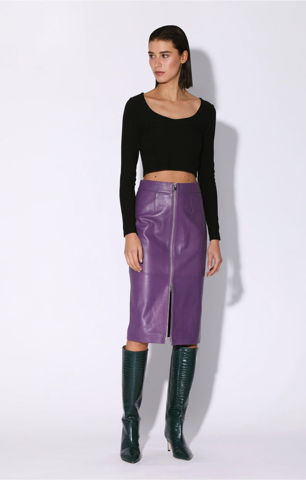 Galette Skirt, Amethyst - Leather (Fall 2024)