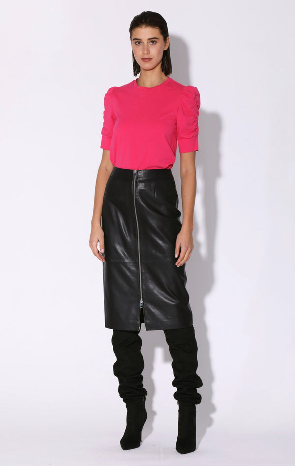 Galette Skirt, Black - Leather