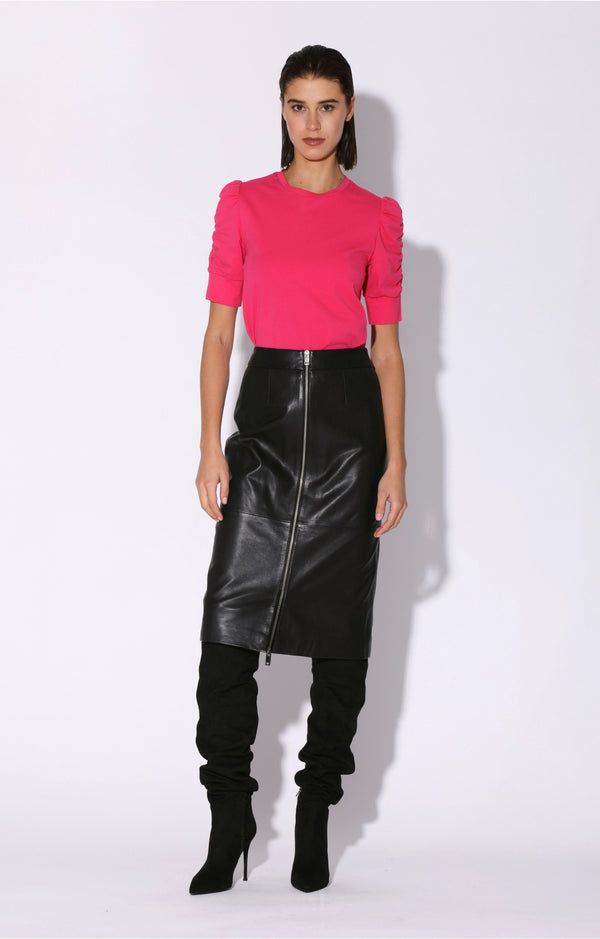 Galette Skirt, Black - Leather
