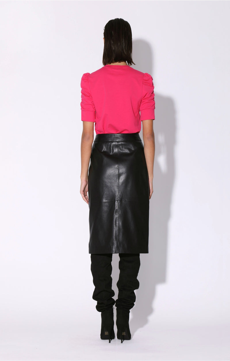 Galette Skirt, Black - Leather