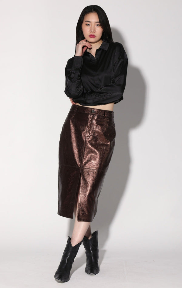 Glynice Skirt, Bronze Leather (Holiday 2024)
