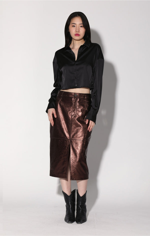 Glynice Skirt, Bronze Leather (Holiday 2024)