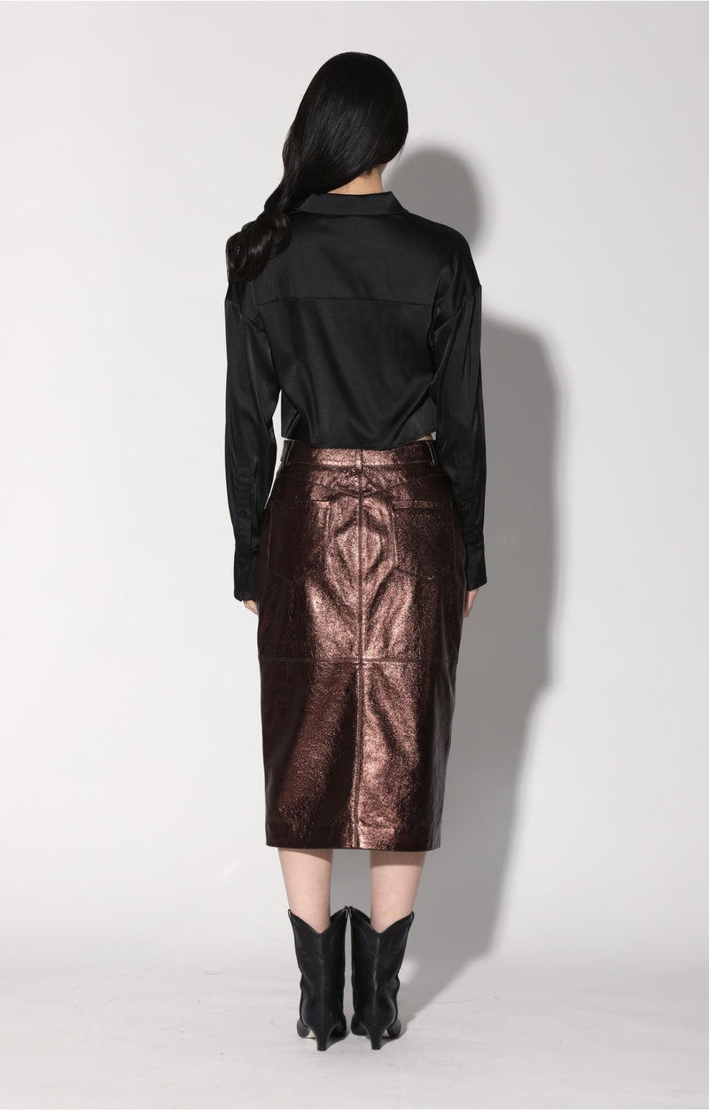 Glynice Skirt, Bronze Leather