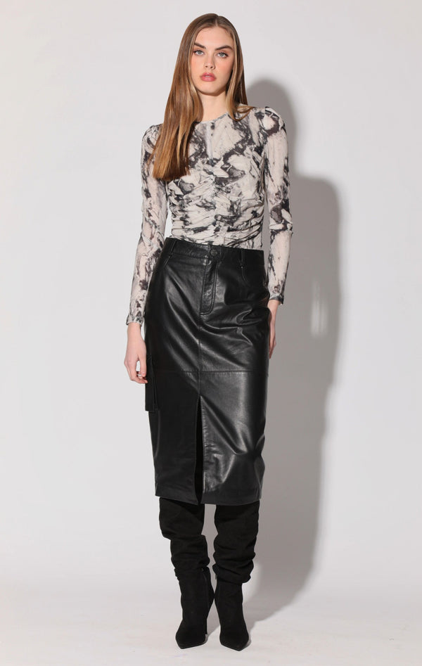 Selene Skirt, Black - Leather