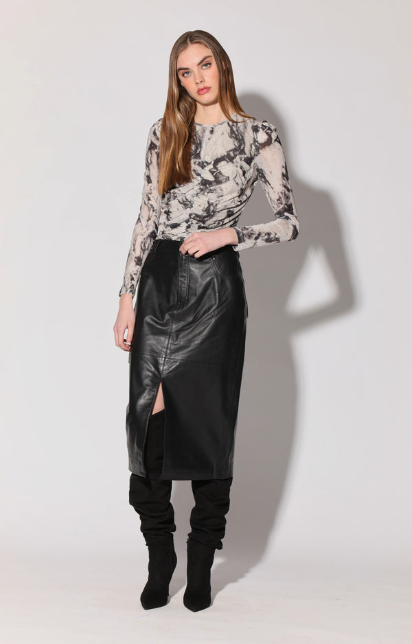 Selene Skirt, Black - Leather