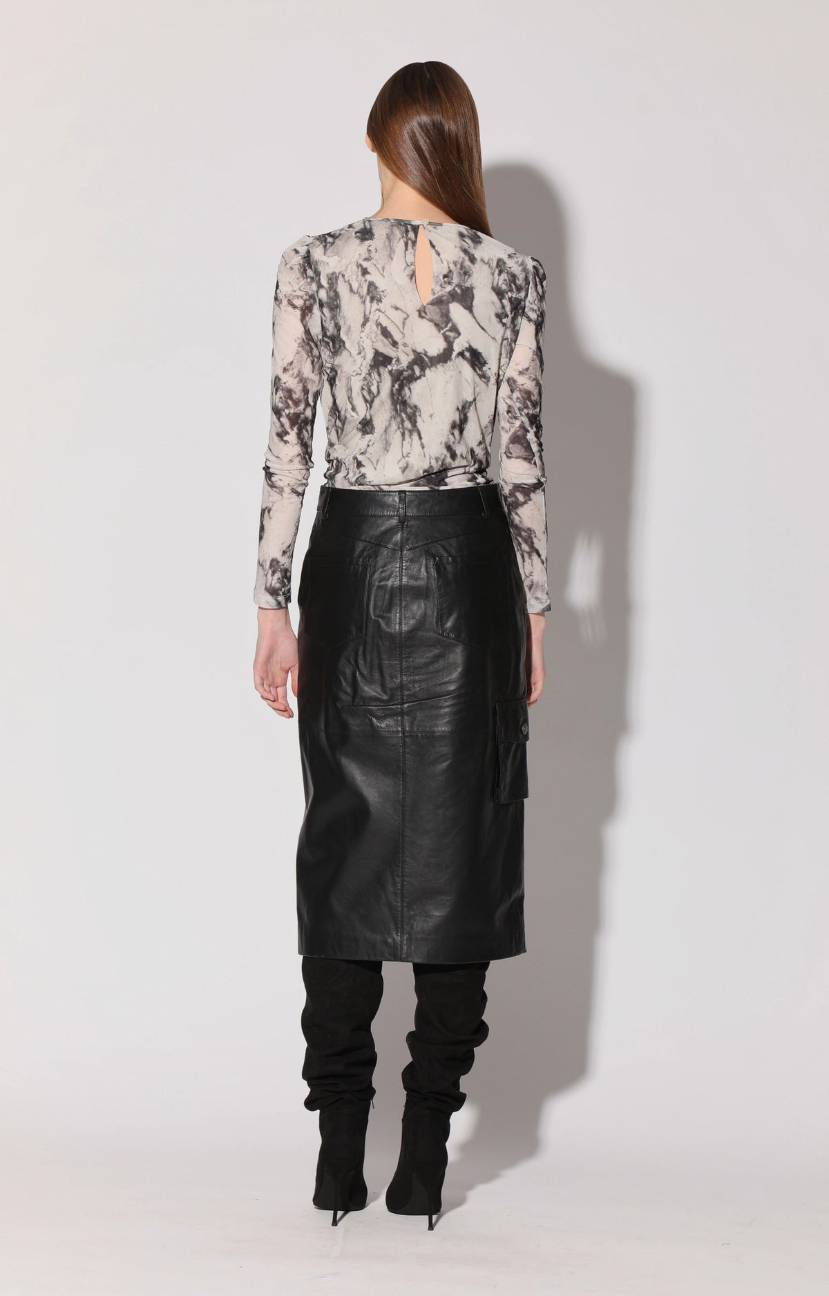 Selene Skirt, Black - Leather