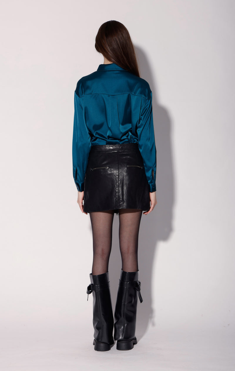 Shirley Skirt, Black - Leather
