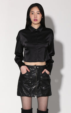 Shirley Skirt, Black - Leather