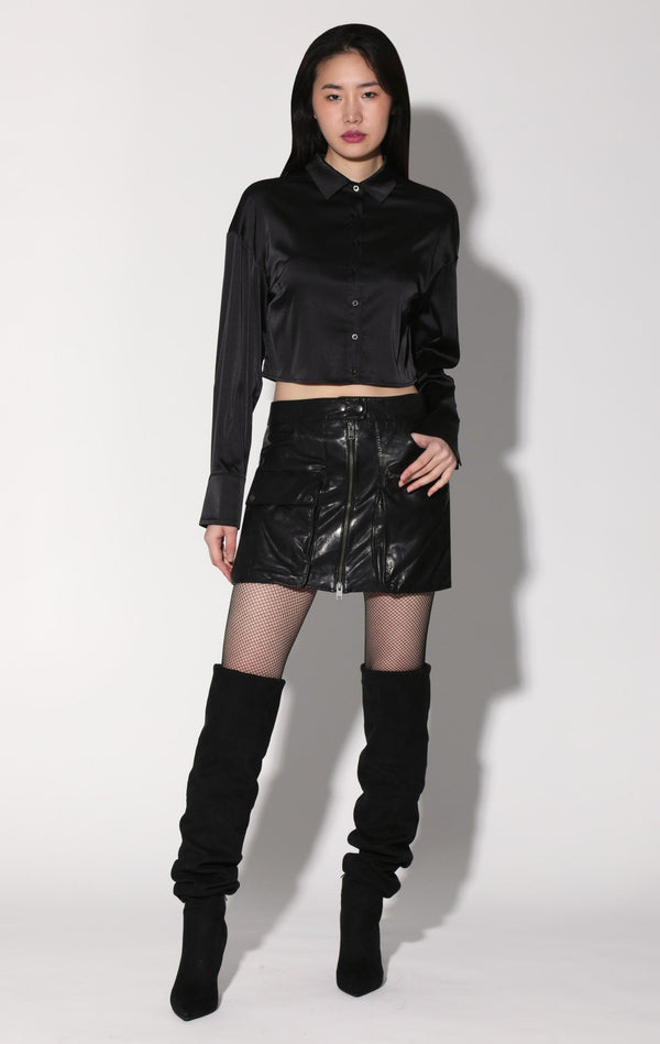 Shirley Skirt, Black - Leather (Early Spring 2024)