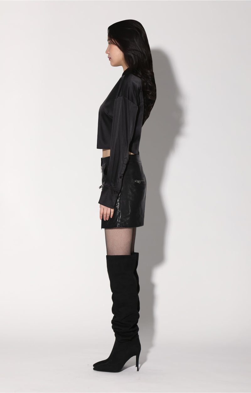 Shirley Skirt, Black - Leather