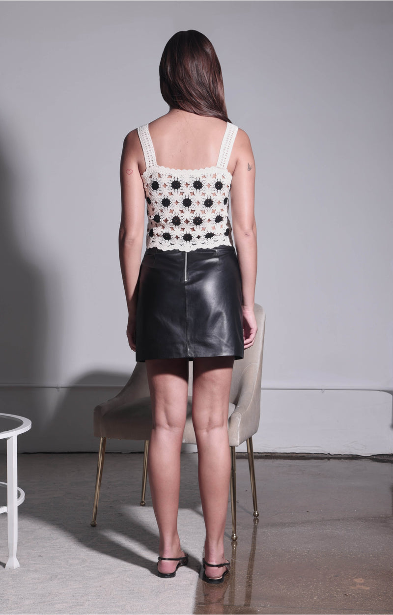 Libby Skirt, Black - Leather