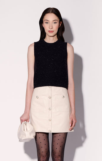 Libby Skirt, Oyster - Leather