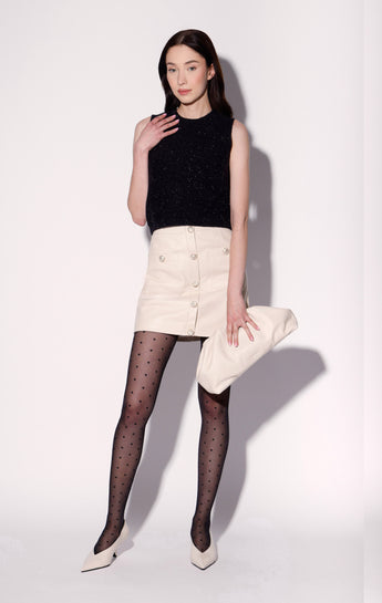 Libby Skirt, Oyster - Leather