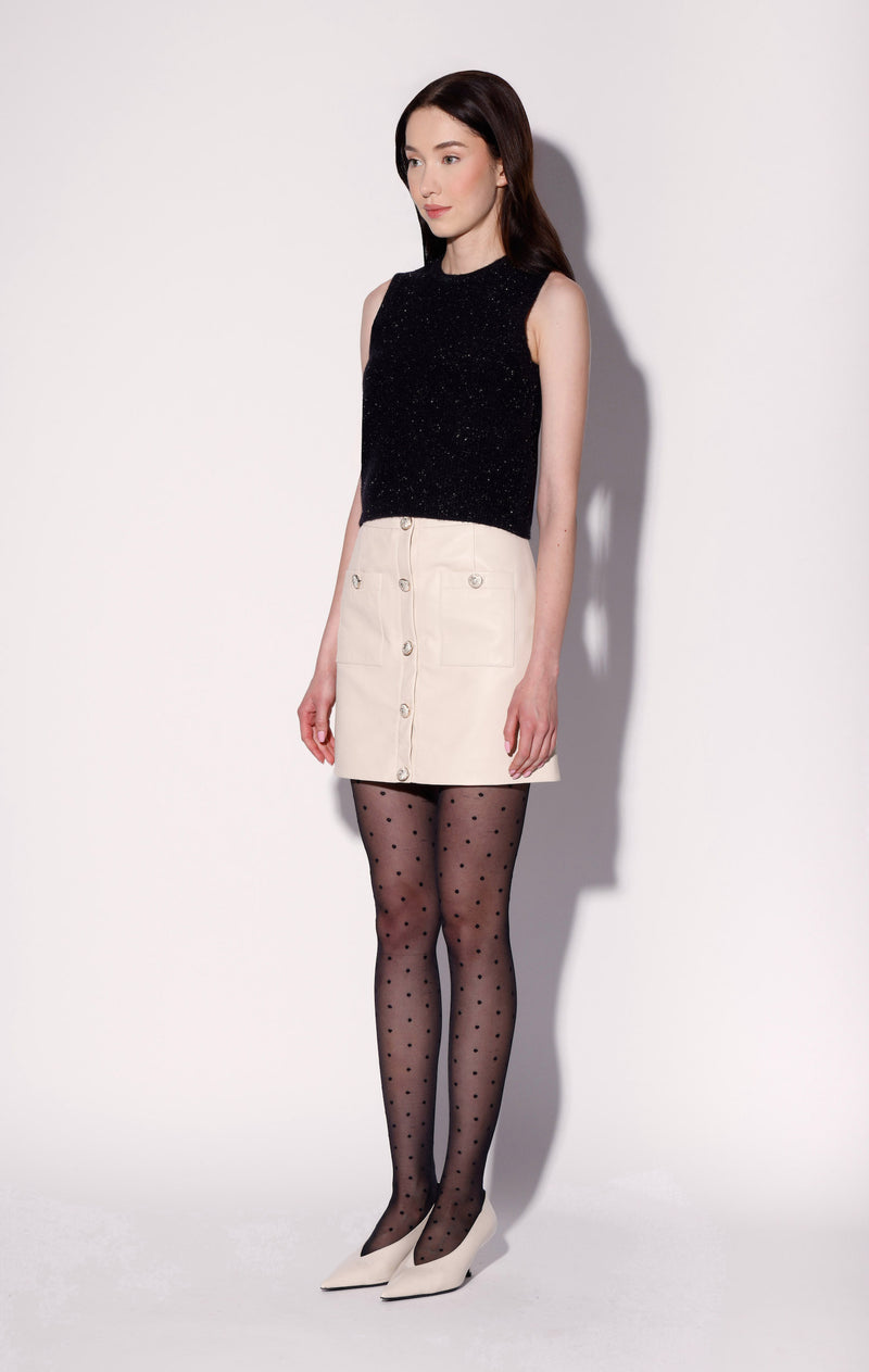 Libby Skirt, Oyster - Leather